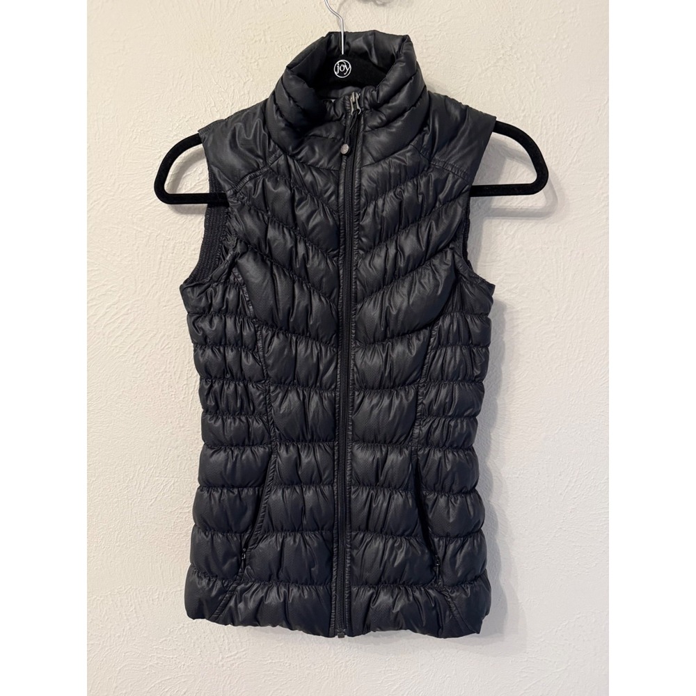 Athleta size XXS goose down puffer vest black full zip